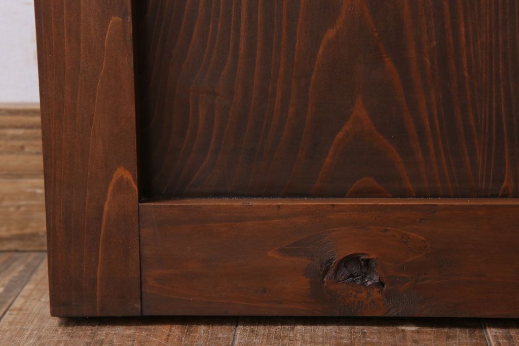 和製アンティーク　ダイヤガラス入り!古い木のガラス戸