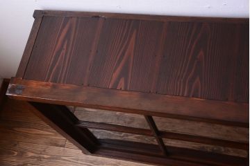 アンティーク家具　古い木のアンティークサイドボード(横型収納棚)(1)