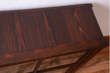 アンティーク家具　古い木のアンティークサイドボード(横型収納棚)(1)