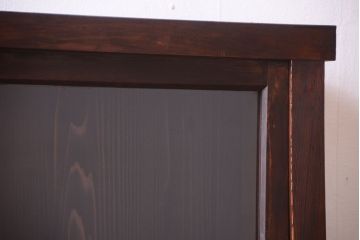 アンティーク家具　古い木のアンティークサイドボード(横型収納棚)(1)