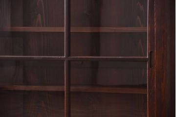 アンティーク家具　古い木のアンティークサイドボード(横型収納棚)(1)