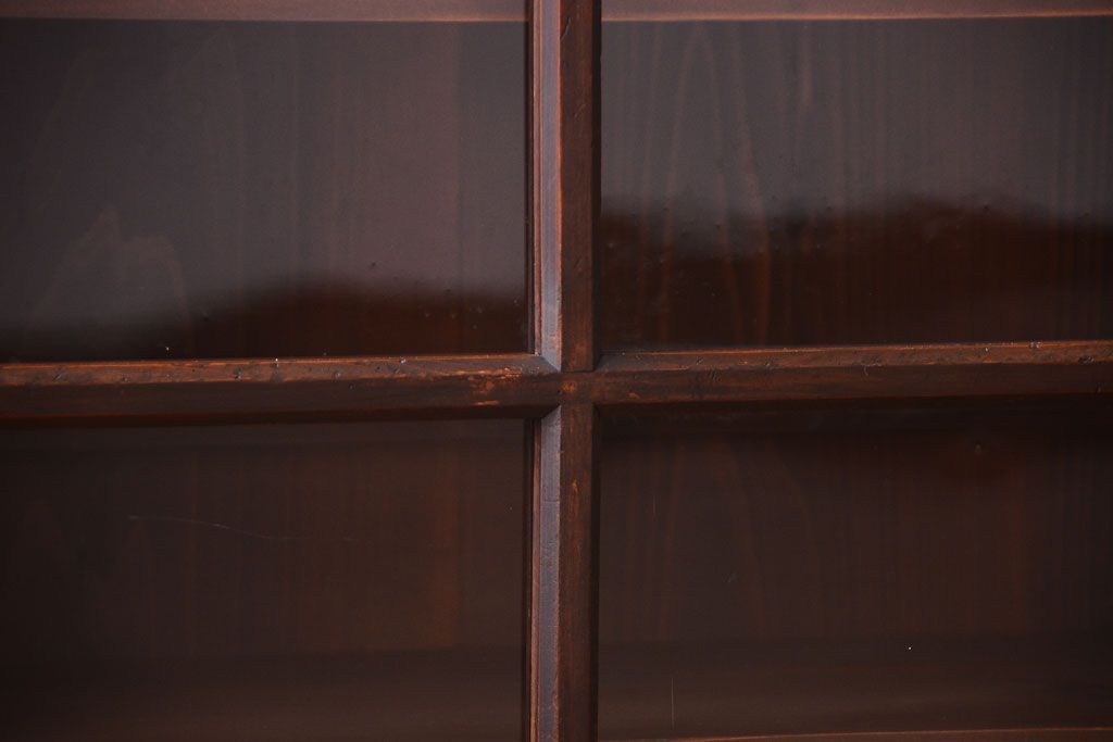 アンティーク家具　古い木のアンティークサイドボード(横型収納棚)(1)