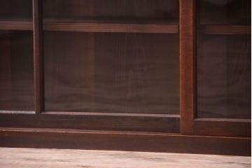 アンティーク家具　古い木のアンティークサイドボード(横型収納棚)(1)