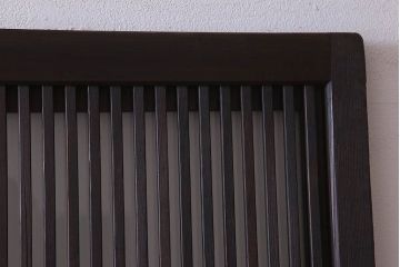 古民具・骨董　裏ガラス入り!ガラス帯のアンティーク格子戸2枚セット