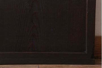 古民具・骨董　裏ガラス入り!ガラス帯のアンティーク格子戸2枚セット