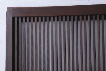 古民具・骨董　裏ガラス入り!ガラス帯のアンティーク格子戸2枚セット