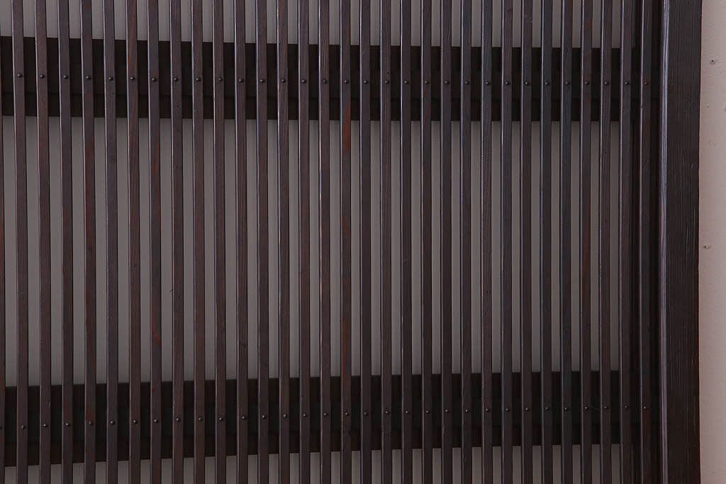 古民具・骨董　裏ガラス入り!ガラス帯のアンティーク格子戸2枚セット