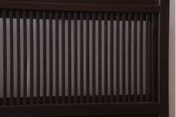 古民具・骨董　裏ガラス入り!ガラス帯のアンティーク格子戸2枚セット