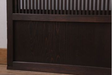 古民具・骨董　裏ガラス入り!ガラス帯のアンティーク格子戸2枚セット