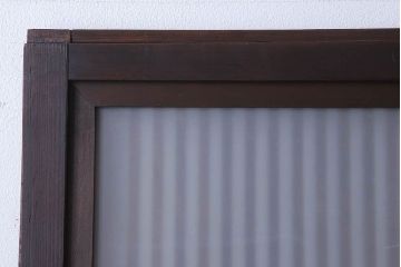 古民具・骨董　裏ガラス入り!ガラス帯のアンティーク格子戸2枚セット