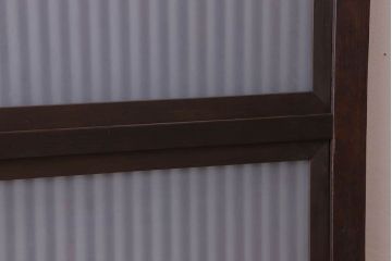 古民具・骨董　裏ガラス入り!ガラス帯のアンティーク格子戸2枚セット