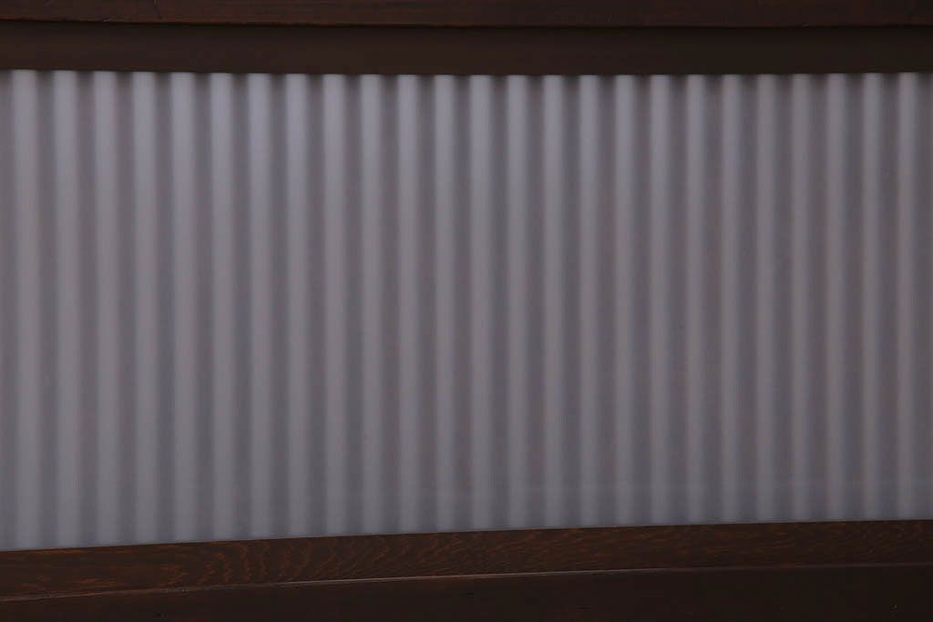 古民具・骨董　裏ガラス入り!ガラス帯のアンティーク格子戸2枚セット