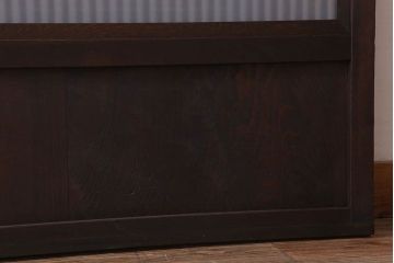 古民具・骨董　裏ガラス入り!ガラス帯のアンティーク格子戸2枚セット