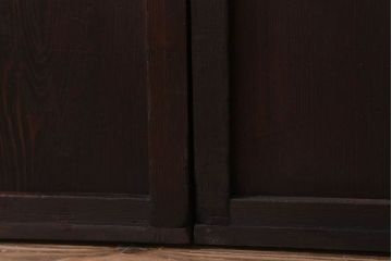 古民具・骨董　裏ガラス入り!ガラス帯のアンティーク格子戸2枚セット