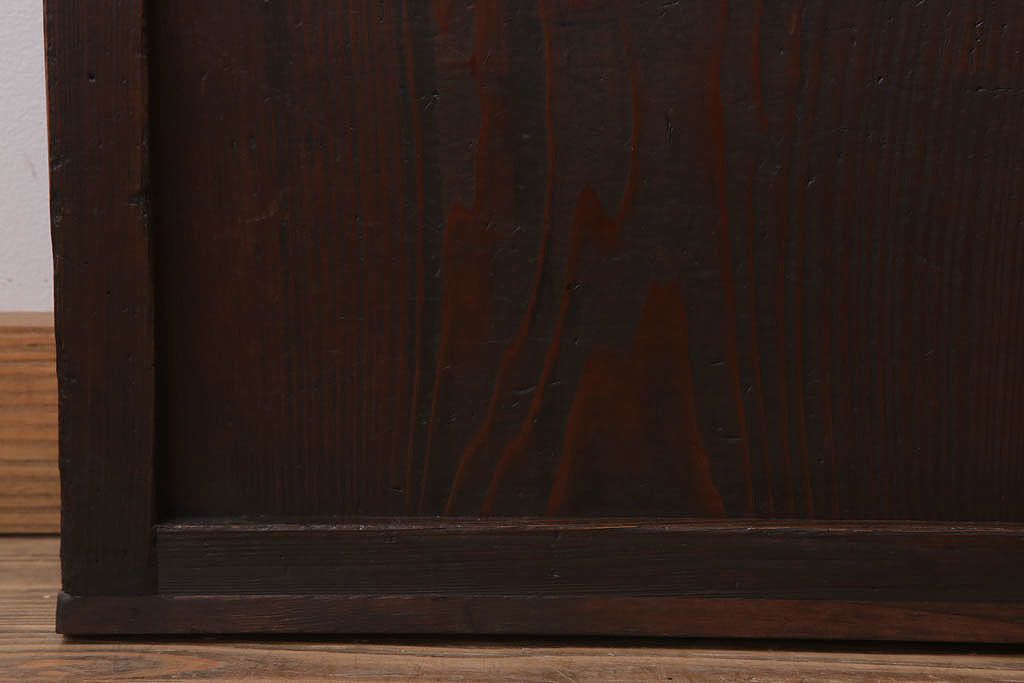 古民具・骨董　裏ガラス入り!ガラス帯のアンティーク格子戸2枚セット