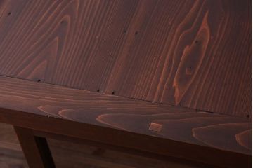 アンティーク家具　古い木のアンティークサイドボード(横型収納棚)(2)