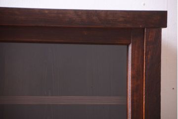 アンティーク家具　古い木のアンティークサイドボード(横型収納棚)(2)