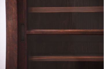 アンティーク家具　古い木のアンティークサイドボード(横型収納棚)(2)