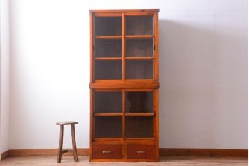 アンティーク家具　古民具・骨董　幅狭!アンティーク重ね収納棚(食器棚)