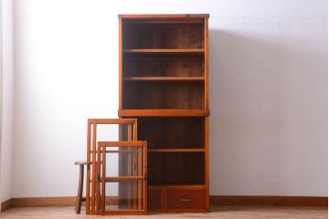 アンティーク家具　古民具・骨董　幅狭!アンティーク重ね収納棚(食器棚)