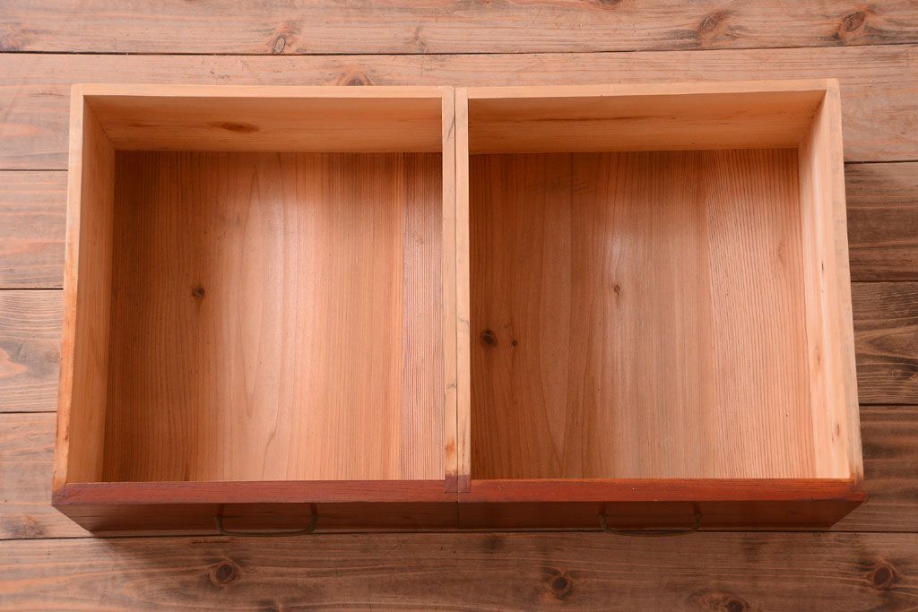 アンティーク家具　古民具・骨董　幅狭!アンティーク重ね収納棚(食器棚)