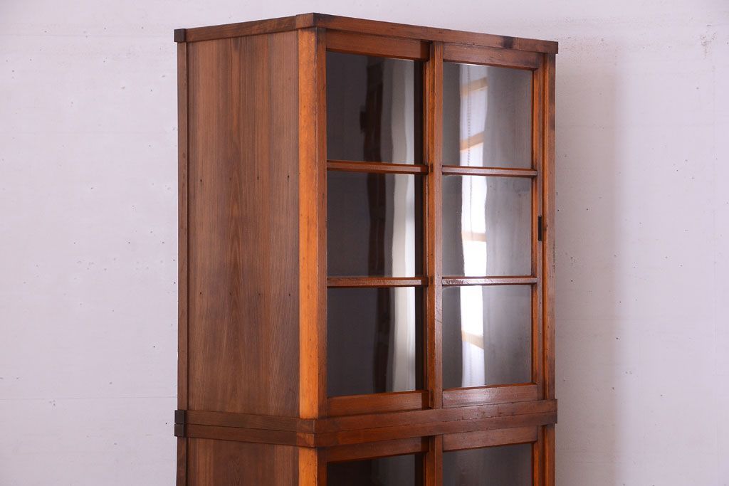 アンティーク家具　古民具・骨董　幅狭!アンティーク重ね収納棚(食器棚)