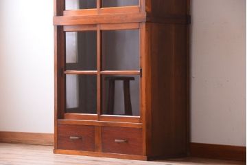 アンティーク家具　古民具・骨董　幅狭!アンティーク重ね収納棚(食器棚)