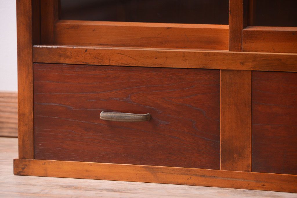 アンティーク家具　古民具・骨董　幅狭!アンティーク重ね収納棚(食器棚)