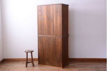 アンティーク家具　古民具・骨董　幅狭!アンティーク重ね収納棚(食器棚)