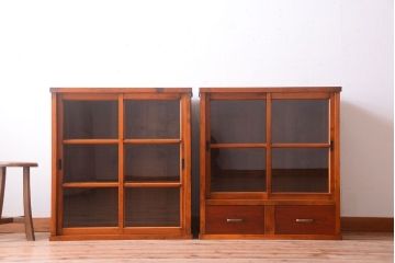 アンティーク家具　古民具・骨董　幅狭!アンティーク重ね収納棚(食器棚)