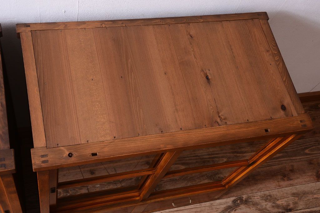 アンティーク家具　古民具・骨董　幅狭!アンティーク重ね収納棚(食器棚)