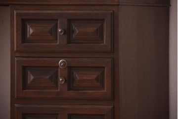 ヴィンテージ家具　高級ビンテージ　凝った意匠が美しい組み立て式ロールトップデスク