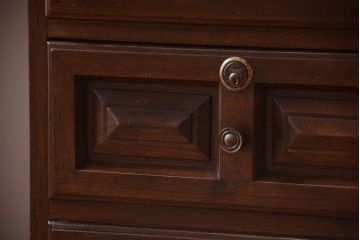 ヴィンテージ家具　高級ビンテージ　凝った意匠が美しい組み立て式ロールトップデスク