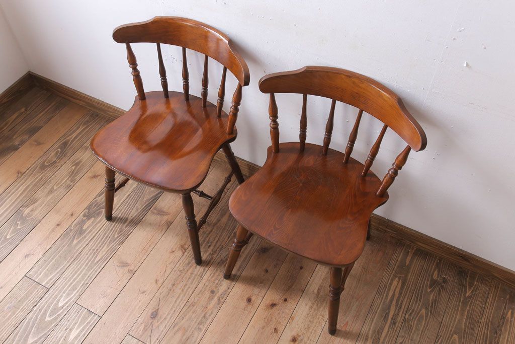 中古　飛騨家具　ビンテージ　WINDS　太平　チェア2脚セット