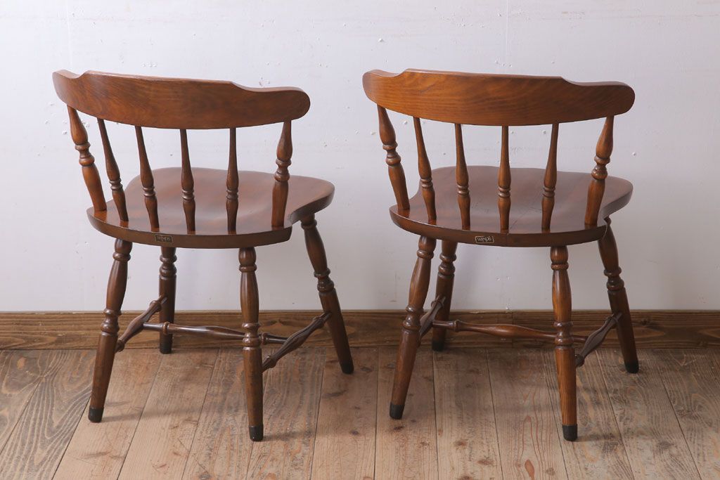 中古　飛騨家具　ビンテージ　WINDS　太平　チェア2脚セット