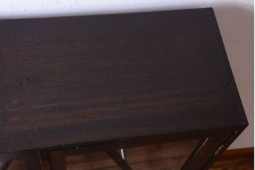 レトロ家具　薄型!レトロガラスがおしゃれなアンティーク本箱(収納棚)