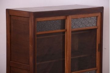 レトロ家具　ダイヤガラス入り!昭和レトロ　小ぶりな本箱