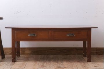 総欅製　美品　天板一枚板!大正昭和期の上質なアンティーク文机