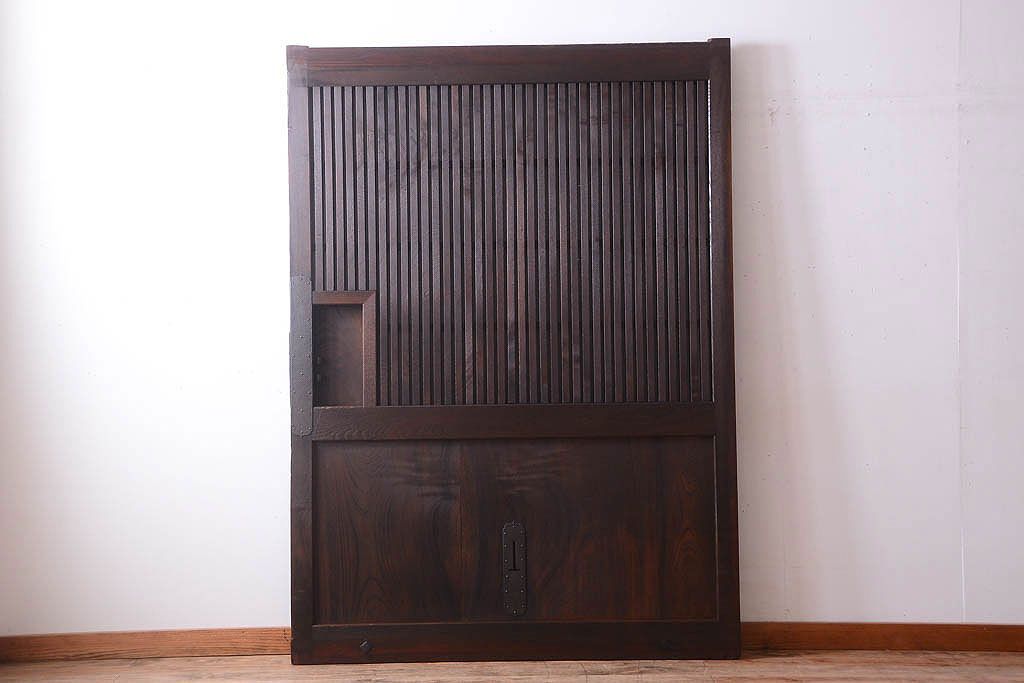 総欅製!明治大正期の古い蔵戸(格子戸、玄関戸)