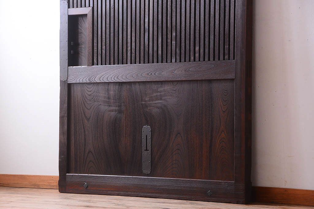 総欅製!明治大正期の古い蔵戸(格子戸、玄関戸)