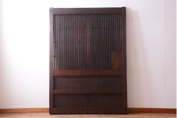 総欅製!明治大正期の古い蔵戸(格子戸、玄関戸)