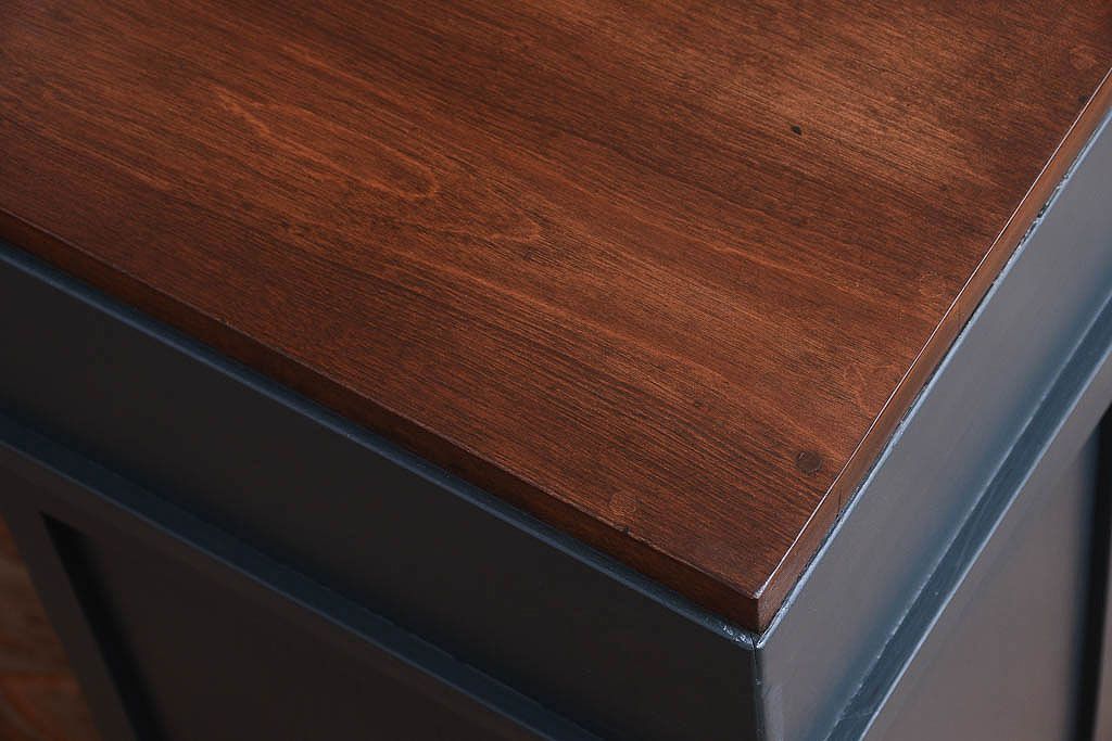 アンティーク家具　古いカバ材の上質な組み立て式両袖机(デスク)