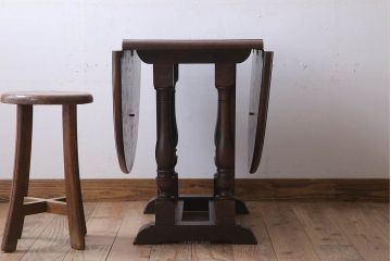 中古　松本民芸家具　28型　上質なバタフライ卓(折りたたみテーブル)(定価約16万円)