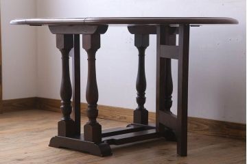 中古　松本民芸家具　28型　上質なバタフライ卓(折りたたみテーブル)(定価約16万円)