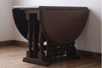 中古　松本民芸家具　28型　上質なバタフライ卓(折りたたみテーブル)(定価約16万円)