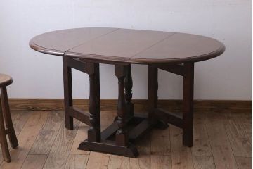 中古　松本民芸家具　28型　上質なバタフライ卓(折りたたみテーブル)(定価約16万円)