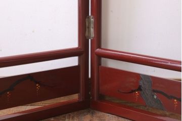 アンティーク雑貨　漆塗り　古い木のフック付き和製アンティーク衣桁