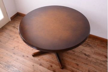 中古　飛騨産業　キツツキマーク　穂高　ラウンドダイニングテーブル