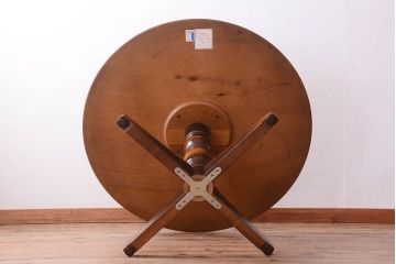 中古　飛騨産業　キツツキマーク　穂高　ラウンドダイニングテーブル