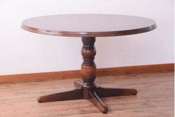 中古　飛騨産業　キツツキマーク　穂高　ラウンドダイニングテーブル